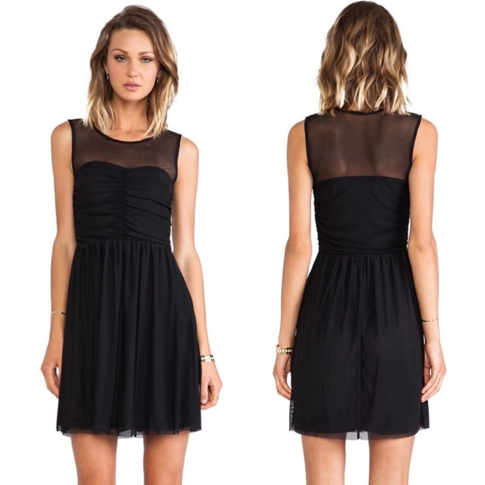 NWT Revolve Jack BB‎ Dakota Black Marilla Tank Dress Size Small Mesh Minimal New